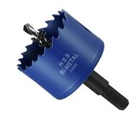 METALLIXITY Bi-Metal Hole Saw 2-1/12", M42 HSS Circular Head 53mm Hole Cutter with Center Drill Bit - for Stainless Steel Hard Steel Sheet, Blue