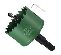 METALLIXITY Bi-Metal Hole Saw 2-1/12", M42 HSS Circular Head 53mm Hole Cutter with Center Drill Bit - for Stainless Steel Hard Steel Sheet, Green