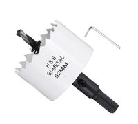METALLIXITY Bi-Metal Hole Saw 2-1/16", M42 HSS Circular Head 52mm Hole Cutter with Center Drill Bit - for Thick Stainless Steel Hard Steel Sheet, White