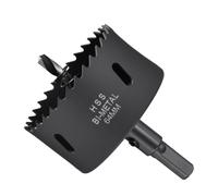 METALLIXITY Bi-Metal Hole Saw 2-17/32" 64mm M42 HSS for Hard Steel Black | Circular Head Hole Cutter with Center Drill Bit for Stainless Steel Sheet
