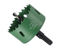 METALLIXITY Bi-Metal Hole Saw 2-17/32" 64mm M42 HSS for Hard Steel Green | Circular Head Hole Cutter with Center Drill Bit for Stainless Steel Sheet