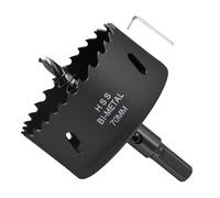 METALLIXITY Bi-Metal Hole Saw 2-3/4", M42 HSS Circular Head 70mm Hole Cutter with Center Drill Bit - for Thick Stainless Steel Hard Steel Sheet, Black