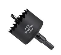 METALLIXITY Bi-Metal Hole Saw 2", M42 HSS Circular Head 51mm Hole Cutter with Center Drill Bit - for Stainless Steel Hard Steel Sheet, Black