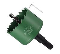 METALLIXITY Bi-Metal Hole Saw 2", M42 HSS Circular Head 51mm Hole Cutter with Center Drill Bit - for Thick Stainless Steel Hard Steel Sheet, Green