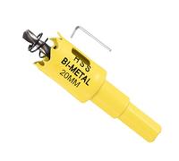 METALLIXITY Bi-Metal Hole Saw 25/32", M42 HSS Circular Head 20mm Hole Cutter with Center Drill Bit - for Thick Stainless Steel Hard Steel Sheet, Yellow