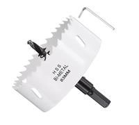 METALLIXITY Bi-Metal Hole Saw 3-1/4", M42 HSS Circular Head 83mm Hole Cutter with Center Drill Bit - for Thick Stainless Steel Hard Steel Sheet, White