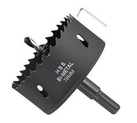 METALLIXITY Bi-Metal Hole Saw 3", M42 HSS Circular Head 76mm Hole Cutter with Center Drill Bit - for Thick Stainless Steel Hard Steel Sheet, Black