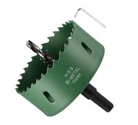 METALLIXITY Bi-Metal Hole Saw 3", M42 HSS Circular Head 76mm Hole Cutter with Center Drill Bit - for Thick Stainless Steel Hard Steel Sheet, Green