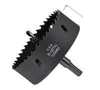 METALLIXITY Bi-Metal Hole Saw 4-1/8", M42 HSS Circular Head 105mm Hole Cutter with Center Drill Bit - for Thick Stainless Steel Hard Steel Sheet, Black