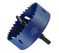 METALLIXITY Bi-Metal Hole Saw 4", M42 HSS Circular Head 102mm Hole Cutter with Center Drill Bit - for Thick Stainless Steel Hard Steel Sheet, Blue
