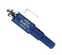 METALLIXITY Bi-Metal Hole Saw 5/8", M42 HSS Circular Head 16mm Hole Cutter with Center Drill Bit - for Stainless Steel Hard Steel Sheet, Blue