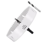 METALLIXITY Bi-Metal Hole Saw 6-9/64" 156mm W/ 2 Drill Bits White