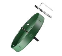METALLIXITY Bi-Metal Hole Saw 9", M42 HSS Circular Head 229mm Hole Cutter with 2 Pilot Drill Bits - for Thick Stainless Steel Hard Steel Sheet, Green