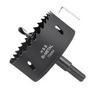 METALLIXITY Bi-Metal Hole Saw Kit 75mm (2-61/64"), M42 High Speed Steel Hole Cutter with Center Drill Bit, Hex Key and Spring - for Metal Sheet, Wood, Plastic Plate and PVC Board, Black