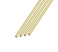 METALLIXITY Brass Tube (3mm OD x 0.75mm Wall T x 300mm L) 4Pcs, Straight Tubing - for Home Furnishing, Machinery, DIY Handicraft