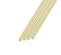 METALLIXITY Brass Tube (3mm OD x 1mm Wall T x 300mm L) 4Pcs, Straight Tubing - for Home Furnishing, Machinery, DIY Handicraft