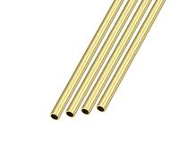 METALLIXITY Brass Tube (4mm OD x 0.4mm Wall T x 300mm L) 4Pcs, Straight Tubing - for Home Furnishing, Machinery, DIY Handicraft