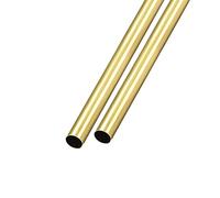 METALLIXITY Brass Tube (8mm OD x 0.2mm Wall T x 300mm L) 2Pcs, Straight Tubing - for Home Furnishing, Machinery, DIY Handicraft