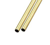 METALLIXITY Brass Tube (9mm OD x 0.2mm Wall T x 300mm L) 2Pcs, Straight Tubing - for Home Furnishing, Machinery, DIY Handicraft