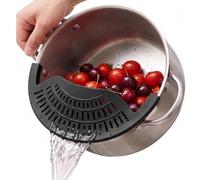 METALLIXITY Clip-On Strainer Silicone Heat Resistant 5.3x9.5 for Inner Pot/Black 2Pcs | Clip-On Strainer, Kitchen Gadgets for All Pots Pans Bowls Cooking Colander for Pasta Meat Fruit