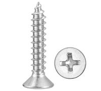 METALLIXITY Countersunk Phillips Wood Screw (#6x3/4") 400Pcs, 304 Stainless Steel Coarse Thread Phillips Drive Flat Head Wood Screws - for Furniture Installation Repair, Silver