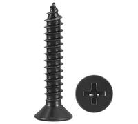 METALLIXITY Countersunk Phillips Wood Screw (#8x1") 120Pcs, 304 Stainless Steel Coarse Thread Phillips Drive Flat Head Wood Screws - for Furniture Installation Repair, Black