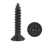 METALLIXITY Countersunk Phillips Wood Screws (#6x3/4") 280Pcs, Carbon Steel Coarse Thread Phillips Drive Flat Head Wood Screws - for Furniture Installation Repair, Black
