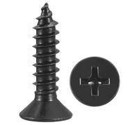 METALLIXITY Countersunk Phillips Wood Screws (#8x3/4") 120Pcs, Carbon Steel Coarse Thread Phillips Drive Flat Head Wood Screws - for Furniture Installation Repair, Black