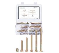 METALLIXITY Crib Screws Replacement Set(M6-1x35/45/55/65/75mm) 100Pcs, Connector Bolt M6 Screw Barrel Nuts Binding Screws, for Chair Cabinet Bed, Yellow