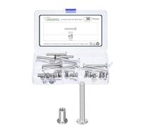 METALLIXITY Crib Screws Replacement Set(M6-1x45mm) 30Pcs, Stainless Steel Connector Bolts M6 Screw Barrel Nuts Binding Screws, for Chair Cabinet Bed, Silver