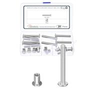 METALLIXITY Crib Screws Replacement Set(M6-1x50mm) 20Pcs, Connector Bolts Screw Barrel Nuts Binding Screws, for Chair Cabinet Bed, Silver