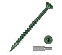 METALLIXITY Deck Screws (#9x2-1/2") 400Pcs, Carbon Steel Wood Screw Decking Screws Epoxy Coated with T25 Torx Drive Head - for Wood Fence, Table, Chairs, Green