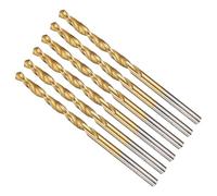 METALLIXITY Drill Bit (1/8") 6Pcs, 4241 High-Speed Steel Straight Shank Titanium Nitride (TiN) Coated 118° for Wood Plastic Iron Copper Aluminum Low Soft Metal