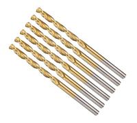 METALLIXITY Drill Bit (3/32") 6Pcs, 4241 High-Speed Steel Straight Shank Titanium Nitride (TiN) Coated 118° for Wood Plastic Iron Copper Aluminum Low Soft Metal