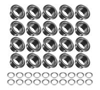 METALLIXITY Eyelets with Washers (13.5 x 8 x 7mm) 100Pack, Alloy Grommet Kit Chrome Plated - for Leather Canvas Clothes DIY Crafts Making, Dark Gray