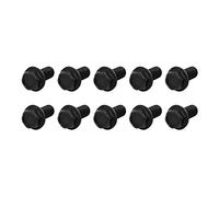 METALLIXITY Flanged Hex Head Bolts (M7x17mm) 12pcs, Left Hand Hexagon Bolt Reverse Thread Screw - for House Construction Machine Fasteners