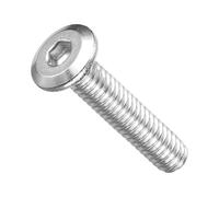 METALLIXITY Flat Head Hex Socket Cap Screws Bolts(1/4"-20x1-1/4") 50Pcs, 304 Stainless Steel Hex Socket Furniture Bolts Screws - for Furniture Woodworking Project, Silver Tone