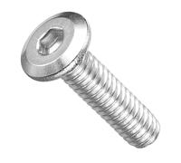 METALLIXITY Flat Head Hex Socket Cap Screws Bolts(1/4"-20x1") 50Pcs, 304 Stainless Steel Hex Socket Furniture Bolts Screws - for Furniture Woodworking Project, Silver Tone