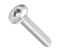 METALLIXITY Flat Head Hex Socket Cap Screws Bolts(M4-0.7x20) 50Pcs, 304 Stainless Steel Hex Socket Furniture Bolts Screws - for Furniture Woodworking Project, Silver Tone