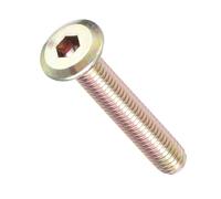 METALLIXITY Flat Head Hex Socket Cap Screws Bolts(M6-1x35) 20Pcs, Steel Hex Socket Furniture Bolts Screws - for Furniture Woodworking Project, Yellow