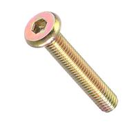 METALLIXITY Flat Head Hex Socket Cap Screws Bolts(M6-1x35) 5Pcs, Steel Hex Socket Furniture Bolts Screws - for Furniture Woodworking Project, Yellow