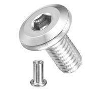 METALLIXITY Flat Head Hex Socket Cap Screws M6-1x12mm 30Pcs 304 SS | Hex Socket Furniture Crib Screw Replacement Set Barrel Nuts Binding Screws for Chair Cabinet Bed Silver Tone