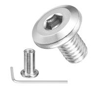 METALLIXITY Furniture Connector Bolt Cap Nut Kit with Wrench(M6-1x10mm) 20Pcs, Connector Bolts M6 Screw Barrel Nuts Binding Screws, for Chair Cabinet Bed, Silver