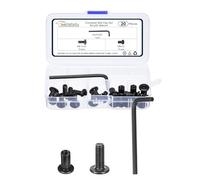 METALLIXITY Furniture Connector Bolt Cap Nut Kit with Wrench(M6-1x16mm) 20Pcs, Connector Bolts M6 Screw Barrel Nuts Binding Screws, for Chair Cabinet Bed, Black