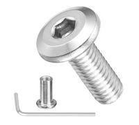 METALLIXITY Furniture Connector Bolt Cap Nut Kit with Wrench(M6-1x16mm) 40Pcs, Connector Bolts M6 Screw Barrel Nuts Binding Screws, for Chair Cabinet Bed, Silver