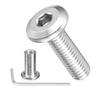 METALLIXITY Furniture Connector Bolt Cap Nut Kit with Wrench(M6-1x20mm) 20Pcs, Connector Bolts M6 Screw Barrel Nuts Binding Screws, for Chair Cabinet Bed, Silver