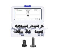 METALLIXITY Furniture Crib Screws Replacement Set(M6-1x18mm) 20Pcs, Connector Bolts M6 Screw Barrel Nuts Binding Screws, for Chair Cabinet Bed, Black