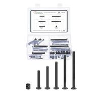 METALLIXITY Furniture Crib Screws Replacement Set(M6-1x40/50/60/70/80mm) 50Pcs, Connector Bolt M6 Screw Barrel Nuts Binding Screws, for Chair Cabinet Bed, Black