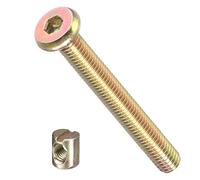 METALLIXITY Furniture Crib Screws Replacement Set (M6-1x50mm) 20Pcs, Connector Bolt M6 Screw Barrel Nuts Binding Screws, for Chair Cabinet Bed, Yellow