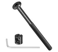 METALLIXITY Furniture Crib Screws Replacement Set with Wrench(M6-1x100mm) 24Pcs, Connector Bolt M6 Screw Barrel Nuts Binding Screws, for Chair Cabinet Bed, Black